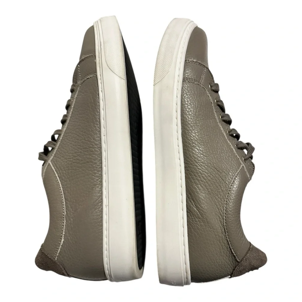 Sarah Flint Grey Grained Leather Almond Toe Perfect Sneaker Women’s 8.5 - Picture 7 of 11
